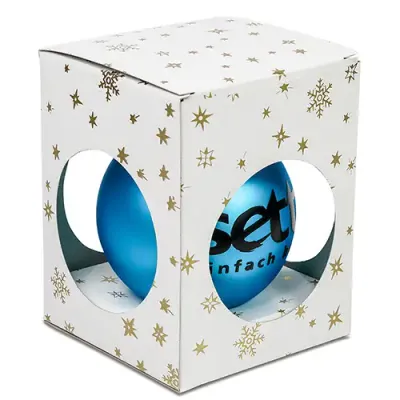 Glaskugel Glaskugel Weihnachtsbaum inklusive Logo als Werbegeschenk