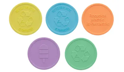 Pfandmarken aus Recyclingkunststoff