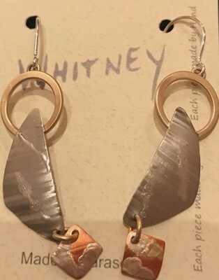Sterling and Brass Earrings - Whitney Designs