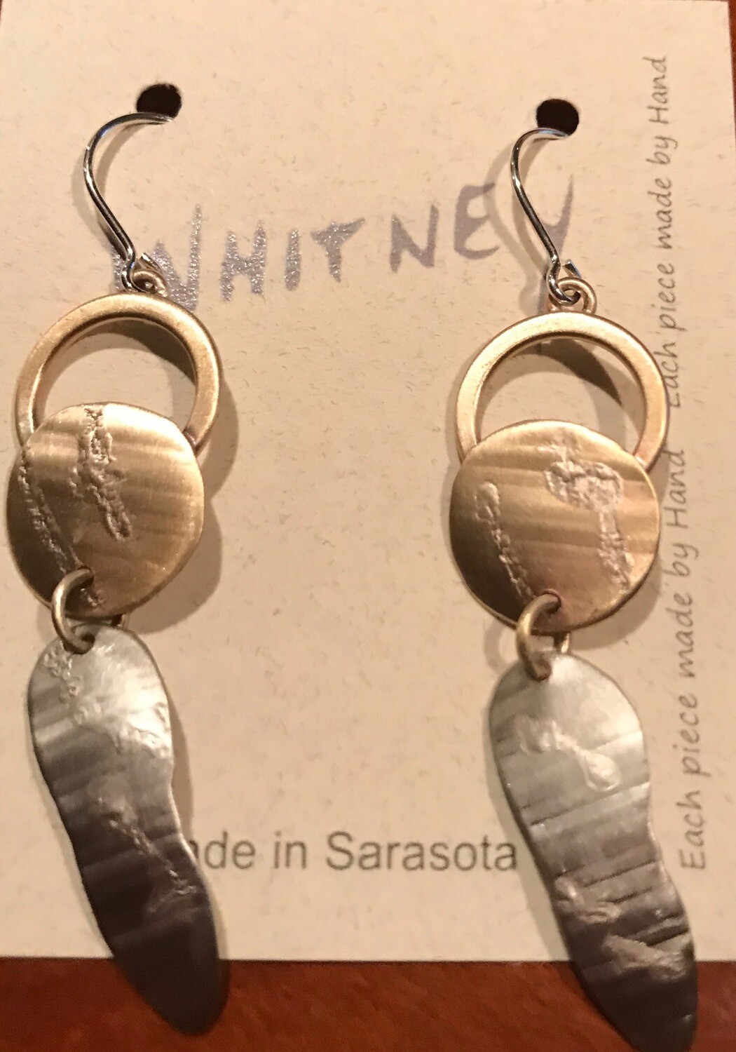 Sterling and Brass Earrings - Whitney Designs