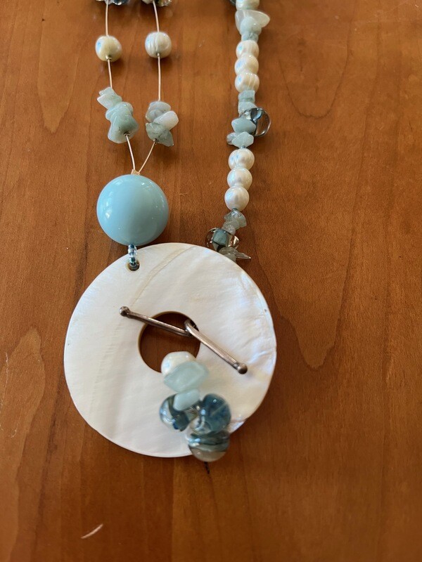 Mother of Pearl Necklace - Twist Clasp - VDesigns
