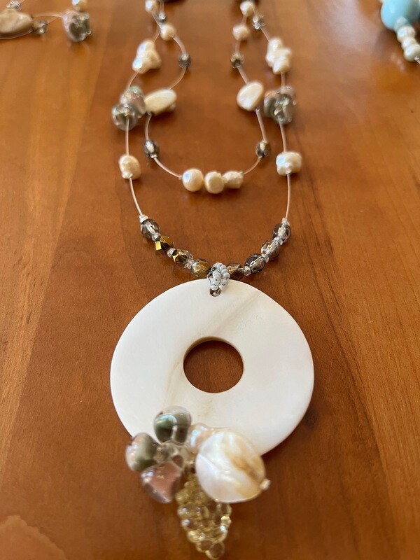 Mother of Pearl Necklace - Twist Clasp - VDesigns