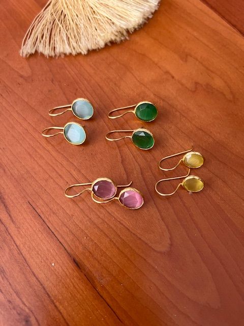 Gold Filled Glass Earrings - Spain