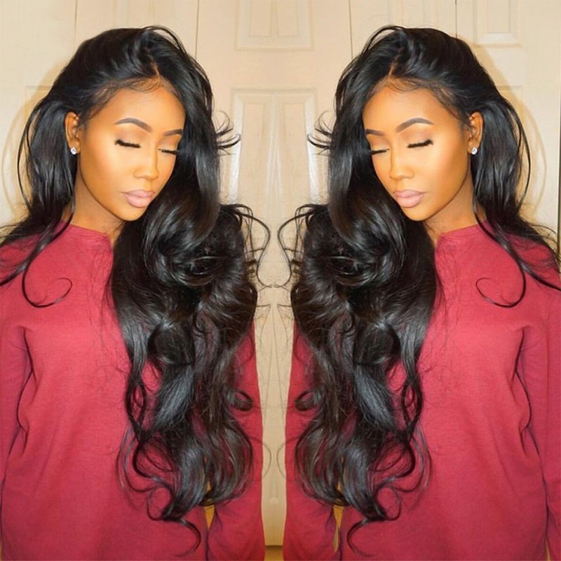 20 inch  Wig Glueless lace front Wigs Black Women  Remy Human Hair Lace Front
