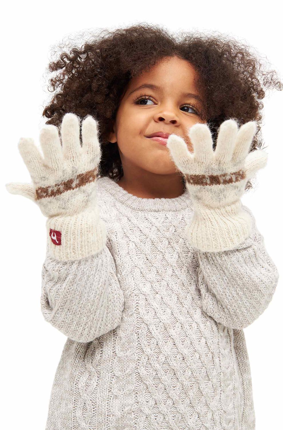 Alpaka Fingerhandschuhe NATURA aus 100% Alpaka Superfine weiss, Größe: 4-6 Jahre