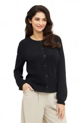 Alpaka Strickjacke PACA aus Baby Alpaka-Merino-Mix  Luxuriöse Weichheit mit zeitloser Eleganz schwarz