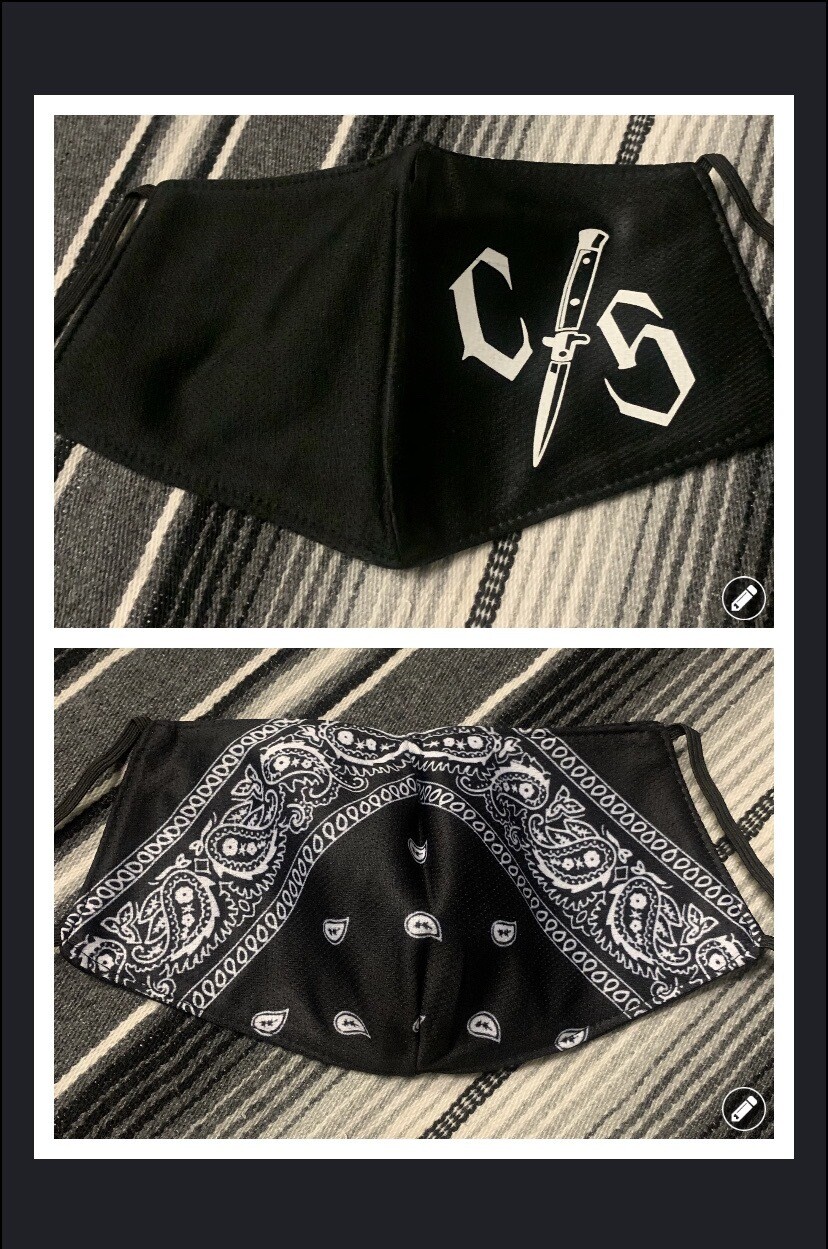 “C/S Print On 1 Side And Bandana Print On Other Side... (Double Sided, 1-Mask)... 