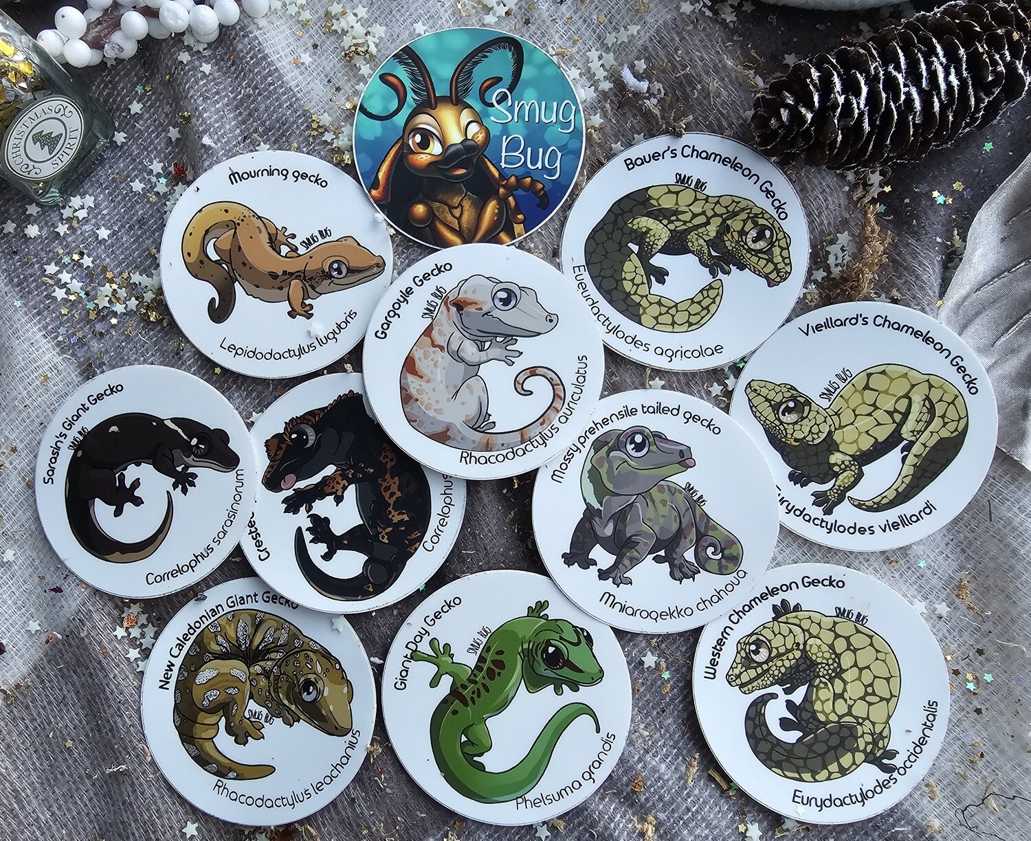 Gecko sticker set