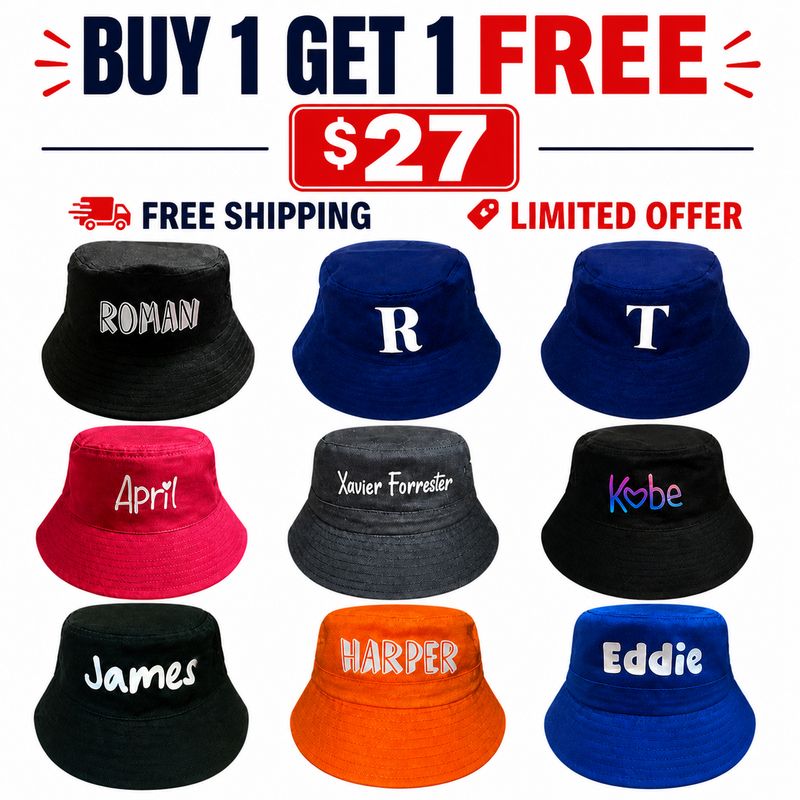 Personalised bucket hat BUY 1 Get 1 Free
