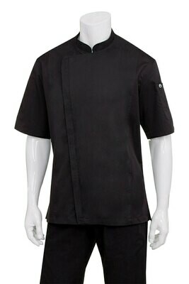 Chefworks Cannes Press Stud Black Chef Jacket Chefworks Cannes Press Stud Black Chef Jacket
