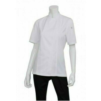 Chefworks Springfield Womens White Zipper Chef Jacket Chefworks Springfield Womens White Zipper Chef Jacket