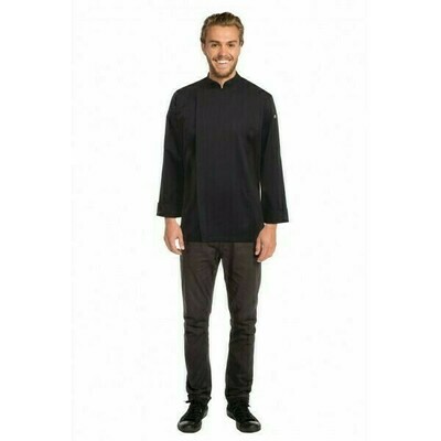 Chefworks Hartford Mens Black Zipper Chef Jacket Chefworks Hartford Mens Black Zipper Chef Jacket