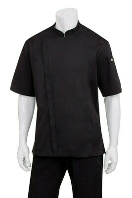 Chefworks Cannes Press Stud Black Chef Jacket Chefworks Cannes Press Stud Black Chef Jacket