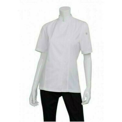 Chefworks Springfield Womens White Zipper Chef Jacket Chefworks Springfield Womens White Zipper Chef Jacket