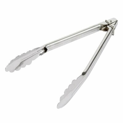 Stainless Steel Tongs with Clips 230mm