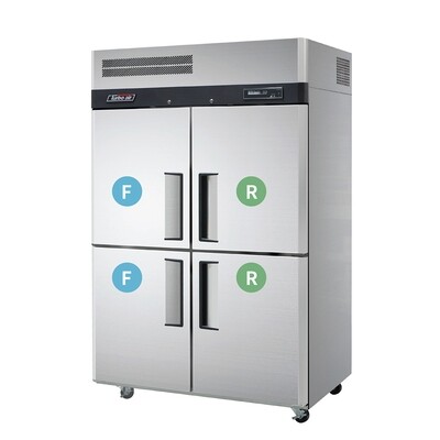 Turbo Air K-Series Four Half Door Dual Temperature Fridge/Freezer Turbo Air K-Series Four Half Door Dual Temperature Fridge/Freezer