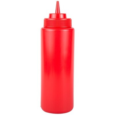 Plastic Squeeze Bottle 708ml Wide Mouth - Red