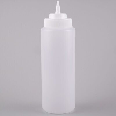 Plastic Squeeze Bottle 472ml Wide Mouth - Clear
