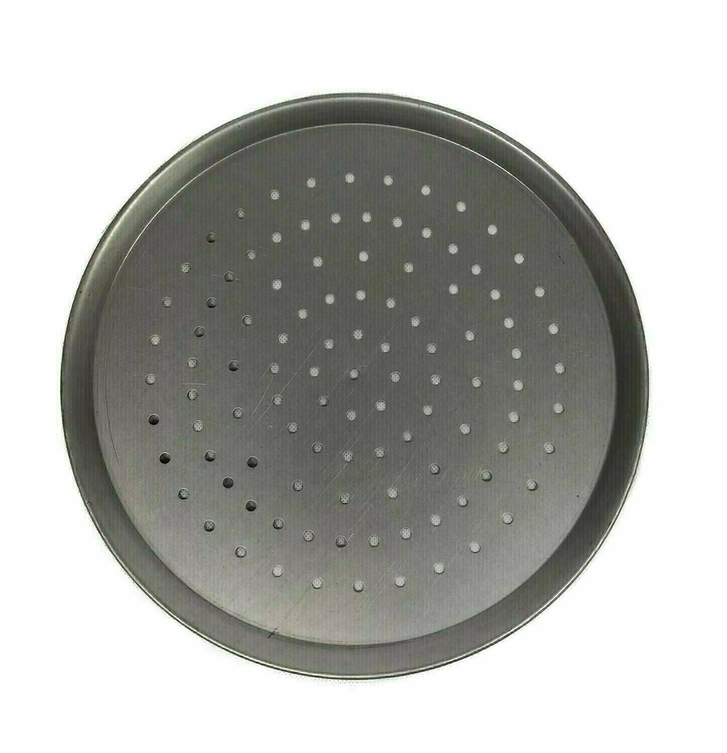 10&quot; White Steel Pizza Tray Perforated