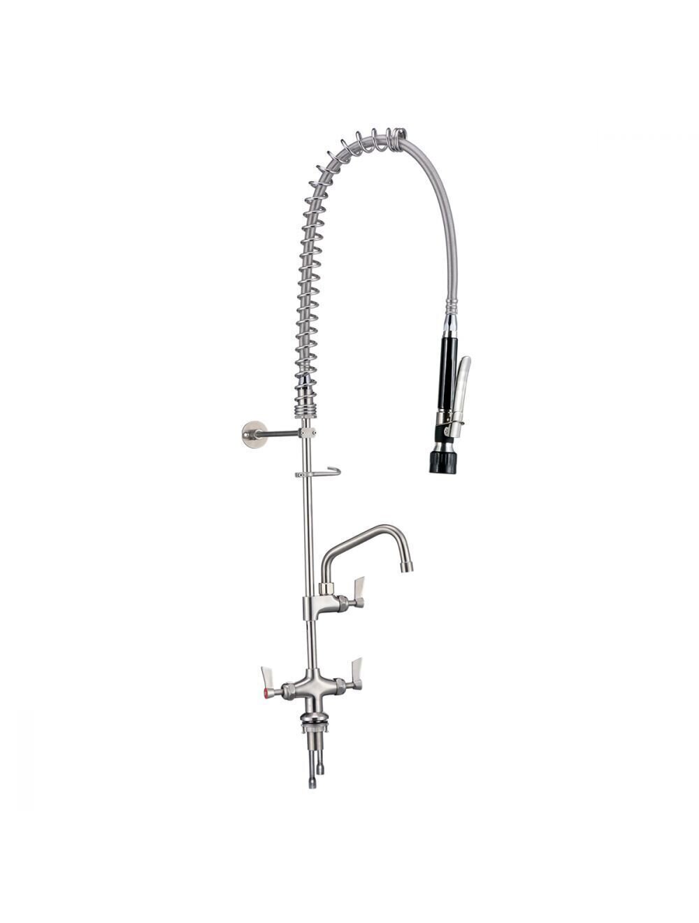 3Monkeez Stainless Steel Dual Bench Mounted Pre Rinse Unit With 6" Pot Filler