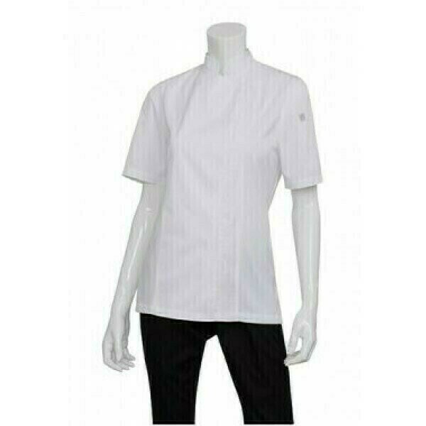 Chefworks Springfield Womens White Zipper Chef Jacket