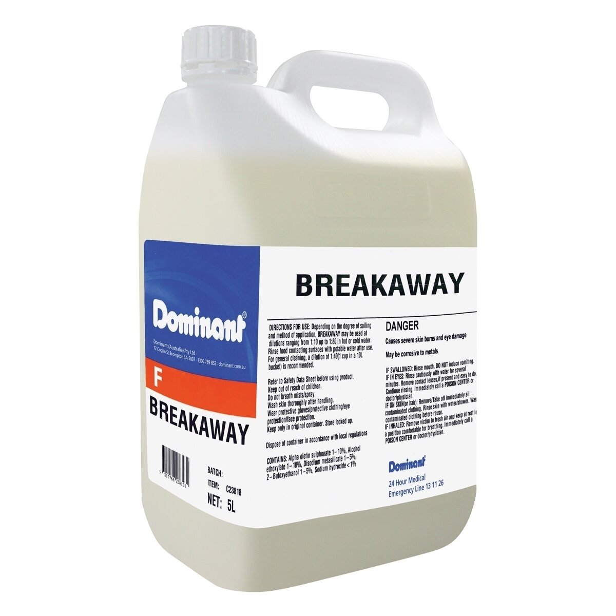 Dominant Breakaway Hard Surface &amp; Floor Cleaner 5L