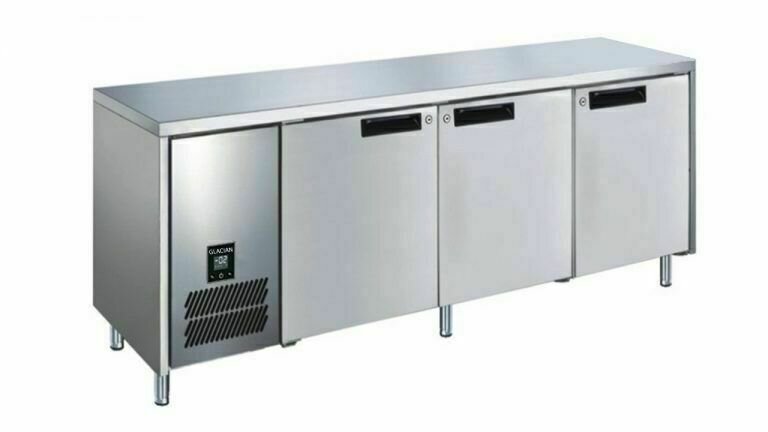 Glacian Slimline 3 Door S/S Underbench Fridge