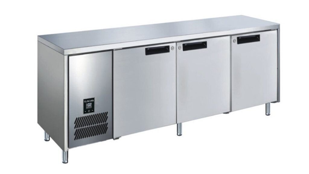 Glacian Slimline 660mm Deep 2 Door S/S Underbench Fridge