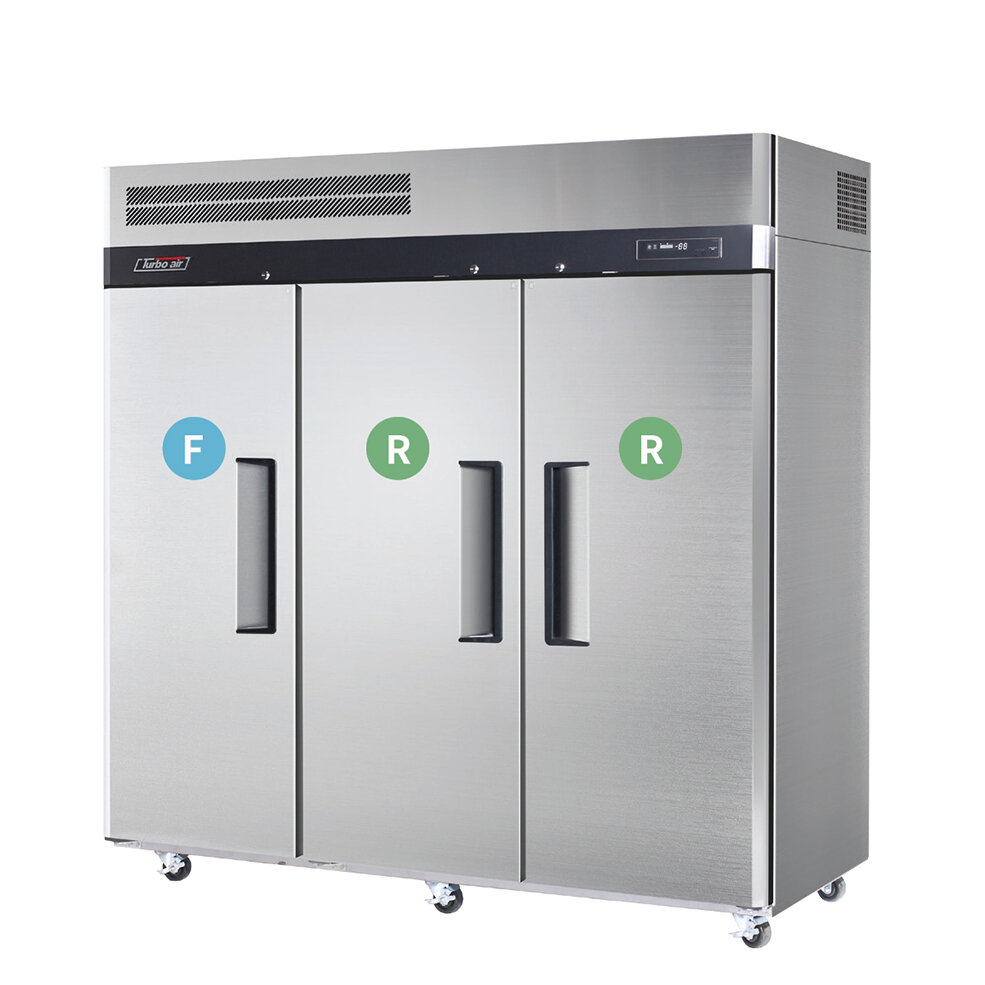 Turbo Air K-Series Three Door Dual Temperature Fridge/Freezer