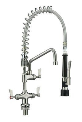 3Monkeez Compact Dual Bench Mount Pre-Rinse with 6" Pot Filler