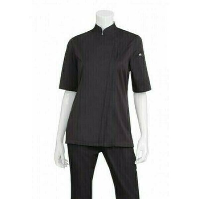Chefworks Springfield Womens Black Zipper Chef Jacket