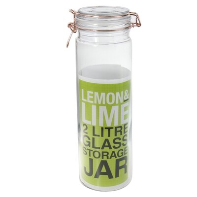 Rose Gold Clip Jar Glass 2Lt