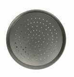 13&quot; White Steel Pizza Tray Perforated