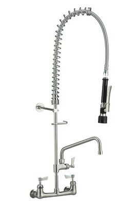 3Monkeez Stainless Steel Exposed Wall Mounted Pre-Rinse Unit With 6" Pot Filler