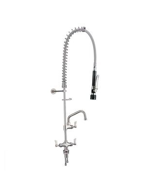 3Monkeez Stainless Steel Dual Bench Mounted Pre Rinse Unit With 6" Pot Filler