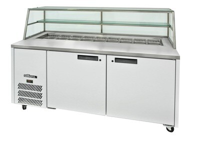 Williams Jade Sandwich - Two Door White Colorbond Prep Counter Refrigerator With Blown Air Well