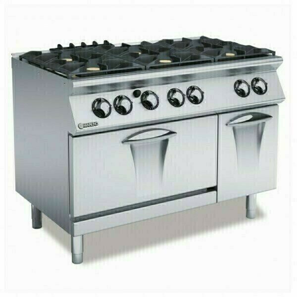 Mareno 70 Series 6 Burner Gas Cook Top w Gas Oven Range w Cabinet 1200mm Wide
