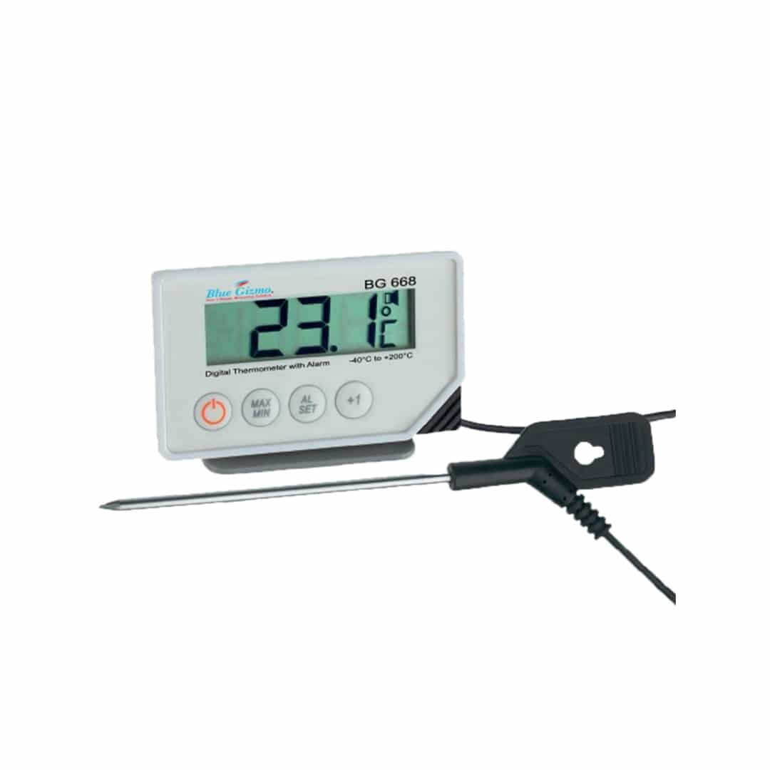 Blue Gizmo Digital Probe Thermometer With Alarm
