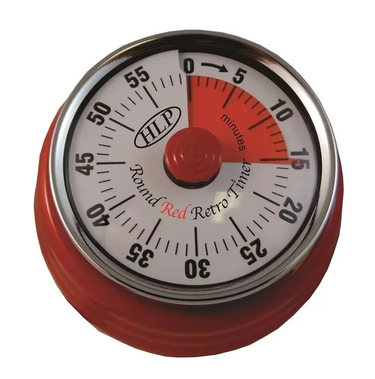HLP Timer Round Retro Red PLA-952