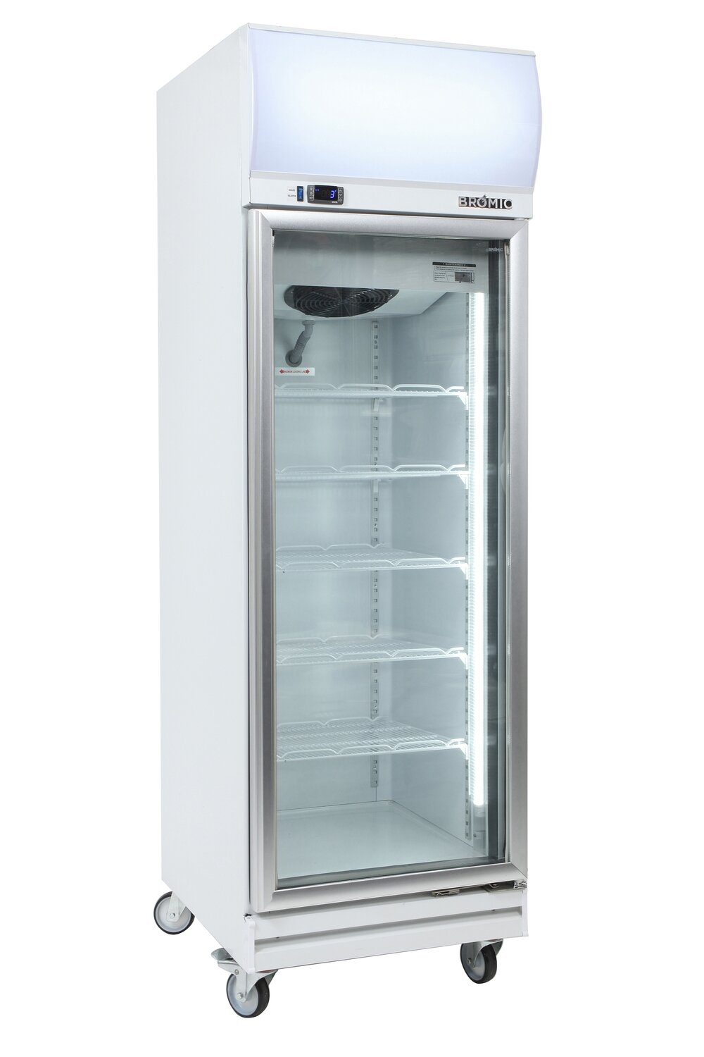 Bromic Flat Glass Door 444L LED Upright Display Fridge