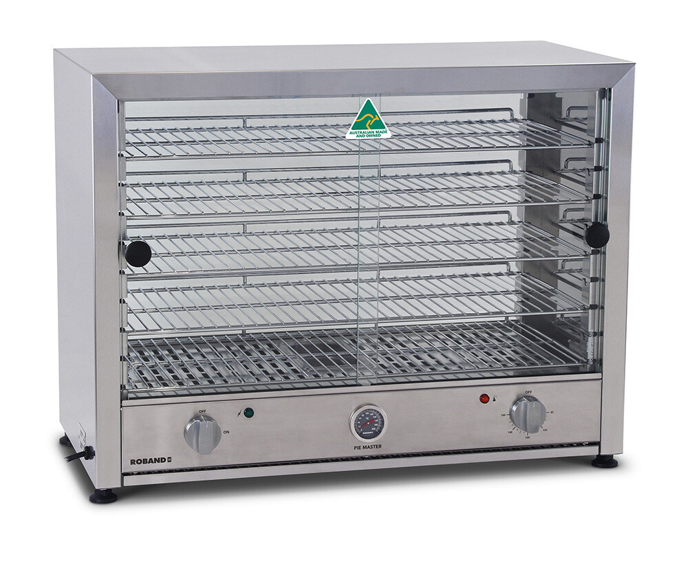 Roband Pie Warmer Glass Doors Single Side With Internal Light 100 Pie Capacity