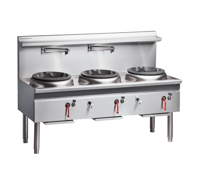 Cobra CW3H-CDD - 1800mm Gas Waterless Wok with 1 Chimney burner and 2 Duckbill burners