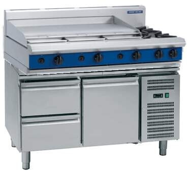 Blue Seal Evolution Series G518A-RB - 1200mm Gas Cooktop Refrigerated Base