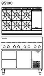 Blue Seal Evolution Series G518C-RB - 1200mm Gas Cooktop Refrigerated Base