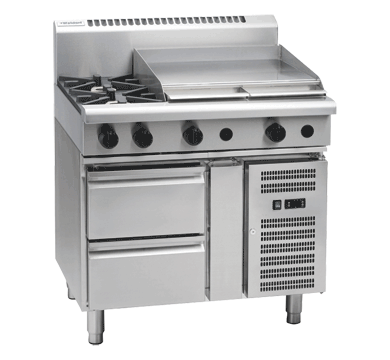 Waldorf 800 Series RN8606G-RB - 900mm Gas Cooktop Refrigerated Base