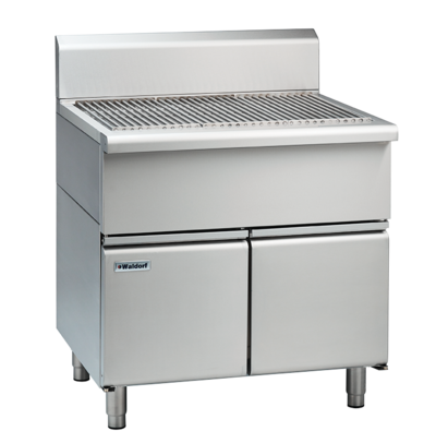Waldorf 800 Series SF8900-CD - 900mm Solid Fuel Grill - 215mm Splashback Version - Cabinet Base with Doors