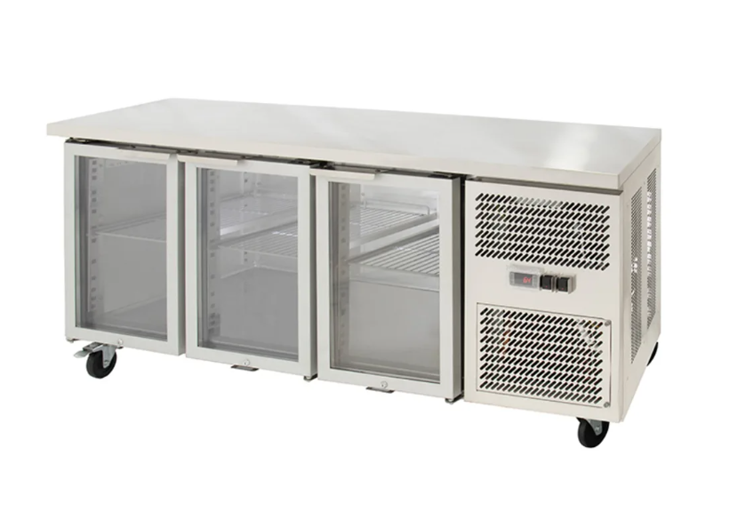 Airex Triple Glass Door Undercounter Refrigerated Storage AXR.UCGN.3 - to suit 1/1GN With Height Increase Spacer