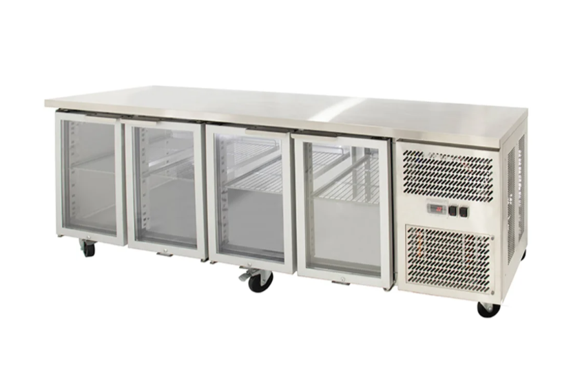 Airex 4 Glass Door Undercounter Refrigerated Storage AXR.UCGN.4 - To suit 1/1GN With Height Increase Spacer