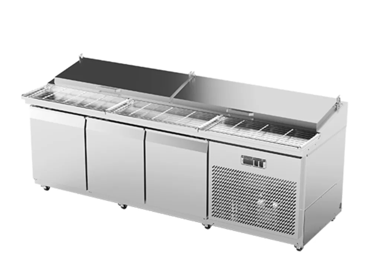 Airex Pizza Preparation Bench - 2450mm Long (3 solid doors)