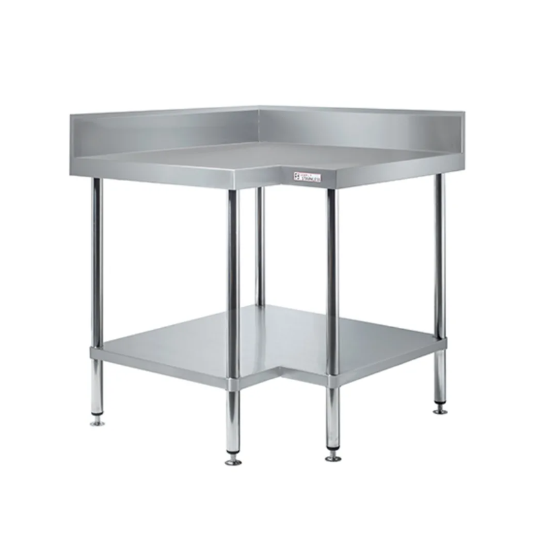 Simply Stainless Corner Bench with Splashback SS04 600 series 900mm wide Includes Undershelf Simply Stainless Corner Bench with Splashback SS04 600 series 900mm wide Includes Undershelf